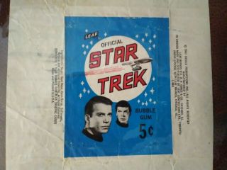 1967 Star Trek Leaf Trading Card Wrapper.  Very Rare