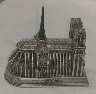 Vtg Rs R S Paris France Notre Dame Metal Souvenir Building Sap Polyne Ornate