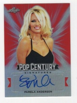2019 Leaf Pop Century Metal Signatures Autograph Red Pamela Anderson Auto 1/2