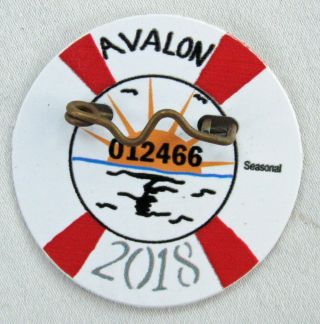 2018 Avalon Nj Seasonal Beach Tag / Badge