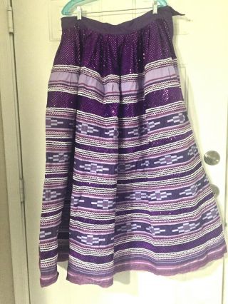 Mid - Century Seminole (fl) Patchwork Skirt,  4 Rows Of Patchwork,  Ceremonial