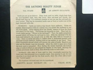 The Bathing Beauty Judge by Abbott ' s / Van Evans - vintage magic trick 3