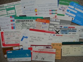 20 X Various Airline Paper Boarding Passes Including Twa & Air Inter