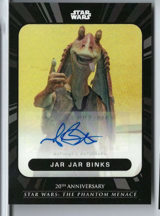 Jar Jar Binks Ahmed Best Topps Star Wars Phantom Menace Auto Autograph Ssp 1/1?