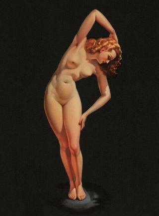 Fine Jose Bribiesca Mexican Art Deco Nude Streamlined Pin - Up Print Rhythm Rare 2