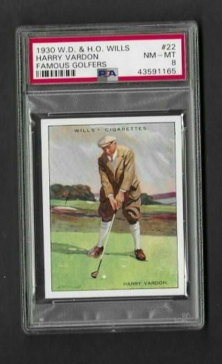 1930 Harry Vardon Psa 8 Golf Cigarette Card Wills Famous Golfers 22