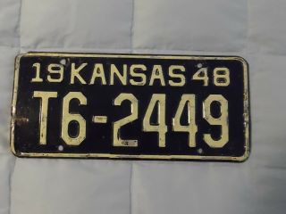 Kansas License Plate - 1948 - T6 - 2449