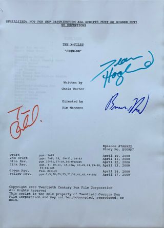 Autographed X - Files Requiem Script