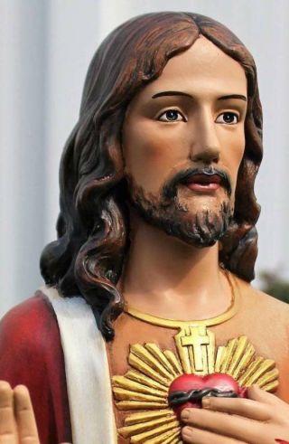 Sacred Heart Of Jesus Arm Extended Blessing 24 Inch Resin Garden Statue