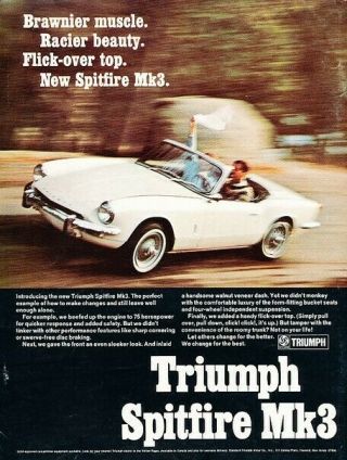 1967 Triumph Spitfire Advertisement Print Art Car Ad J381