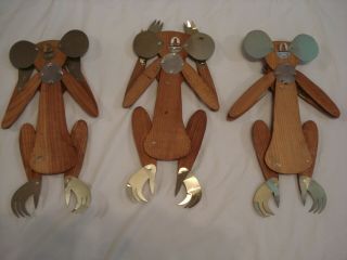 3 Piece Mid Century Wood Wall Art Monkeys See,  Hear,  Speak NO Evil 5