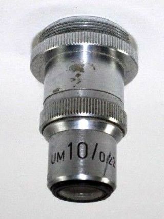 E.  Leitz Wetzlar (Leica) UM 10/0.  22 Microscope Objective 2
