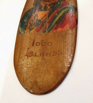Antique 1000 Islands Painted Decal Paddle - Folk Art (Keech Style) 21 Inches 6