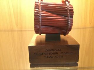 GOLDEN GATE BRIDGE SUSPENDER CABLE ON WALNUT BASE with 3
