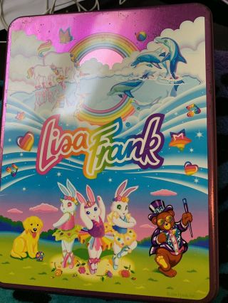 Lisa Frank Collectible Tin Stationary Set Pencils Stickers