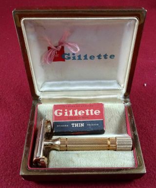 Gillette Gold Diplomat Safety Razor W/box - U.  S.  A.
