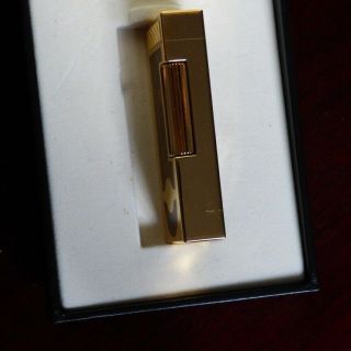 Dunhill Rollagas ' Pipe ' Lighter - Gold Plated/Briar Veneer Inset - Fully Boxed 3