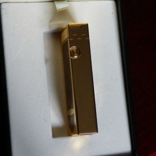Dunhill Rollagas ' Pipe ' Lighter - Gold Plated/Briar Veneer Inset - Fully Boxed 4