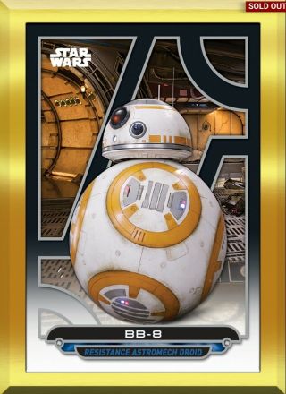 Star Wars Topps Card Trader Digital Bb - 8 Gold Gilded 1cc Galactic Files Only 1