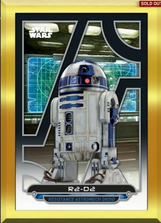 Star Wars Topps Card Trader Digital R2 - D2 Gold Gilded 1cc Galactic Files Only 1