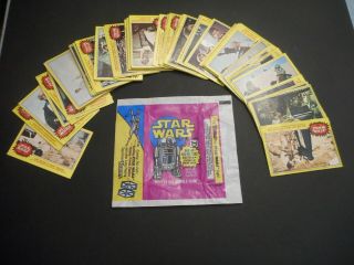 1977 Topps Star War 3rd Series 3 Complete 66 Yellow Card Set,  Wrapper Low Grade