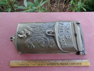 Early Antique Griswold Cast Iron No 3 Mailbox Very Ornate Design