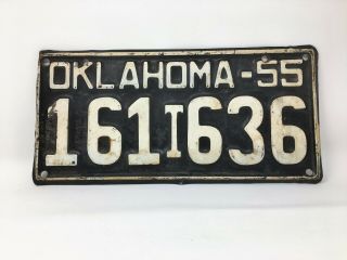 (2) Vintage 1955 Oklahoma Truck & Farm Truck License Plates
