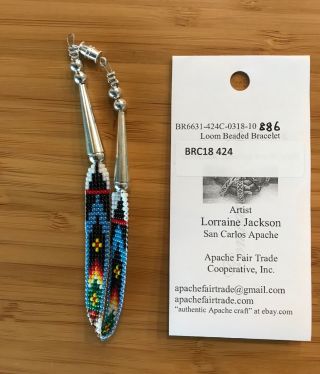 Authentic Apache Crafts Loom Beaded Bracelet 9 " 886