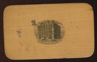 Late 1800s Stamp Box,  Wooden Ware With Transfer,  Bee Building,  Omaha,  Ne.