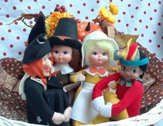 Instant Display Vintage Witch Brave Pilgrim Cuties Knee Hugger Japan Elf
