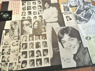 David Cassidy Partridge Family Fan Club Packet Poster Photos Stickers Star List