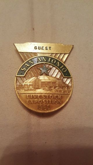 Guest Badge Pin 1960 San Antonio Stock Show & Rodeo Texas