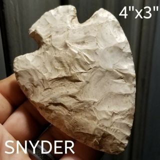 Authentic Xxl Huge Snyder Hopewell Arrowhead Spear Point Artifact Missouri