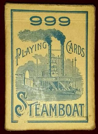 Antique C1905 J.  S.  Steamboat No.  999 Playing Cards The Russell & Morgan Co.