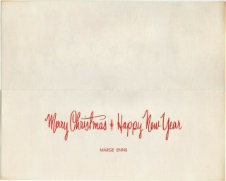 Santa Claus Reindeer Deer Glitter Candle Pajamas MCM VTG Christmas Greeting Card 2