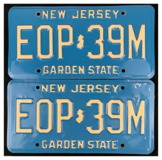 Jersey 1990s Car License Plate Pair Eop - 39m