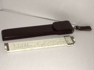 Frederick Post Versalog Japan 1460 Slide Rule Leather Case Belt Loop Hemmi Euc
