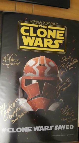 Star Wars The Clone Wars Saved Sdcc 2018 Poster Signed By 5