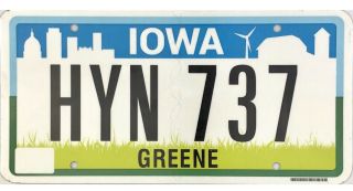 99 Cent Recent Updated Graphics Iowa License Plate Hyn737