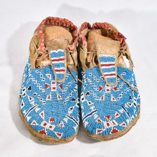 Native American Beaded Moccasins - Great Sioux Nation - Circa 1890 - 1910