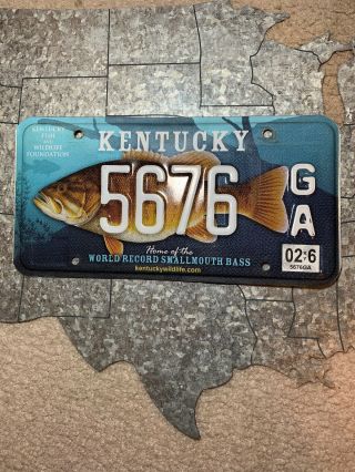 Kentucky (ky) World Record Smallmouth Bass License Plate “5676ga”