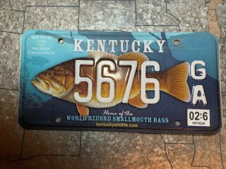 KENTUCKY (KY) World Record Smallmouth Bass License Plate “5676GA” 2