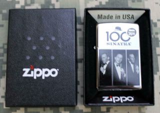 Zippo Frank Sinatra 100th Birthday Polished Chrome Windproof Lighter 28960