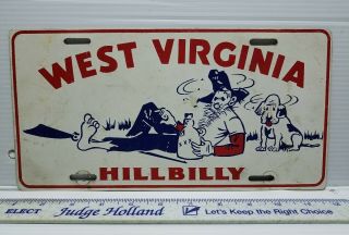 Vintage Painted Steel Vanity Plate West Virginia Hillbilly Moonshine