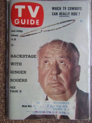 Tv Guide February 14,  1959 - Alfred Hitchcock - York City Edition