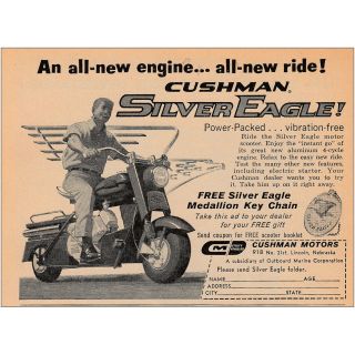 1961 Cushman Silver Eagle: All Engine All Ride Vintage Print Ad