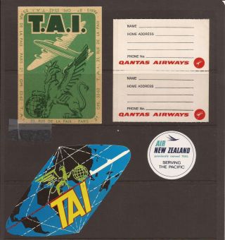 Airline Company Labels - T.  A.  I.  (2) /quantas/air Zealand