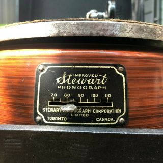 Antique 1900s Rare Stewart Phonograph & Box.  Toronto Canada Gramophone. 3