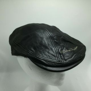 Harley Leather Cabbie Newsboy Hat Cap S/m Made In Usa