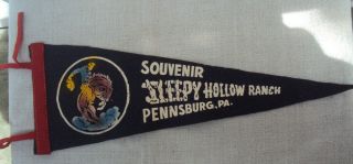 Pennsylvania Pennant Flag Souvenir Pennsburg Sleepy Hollow Ranch Vintage 17 Inch